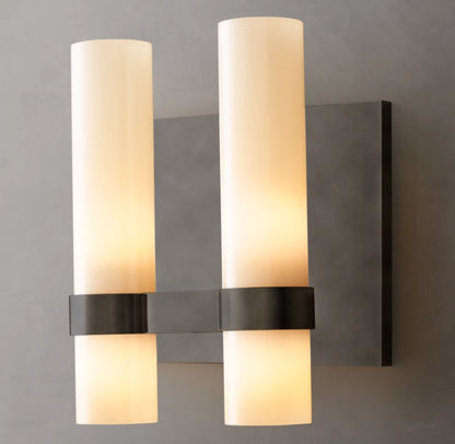Ravelle Milk Glass Double Sconce