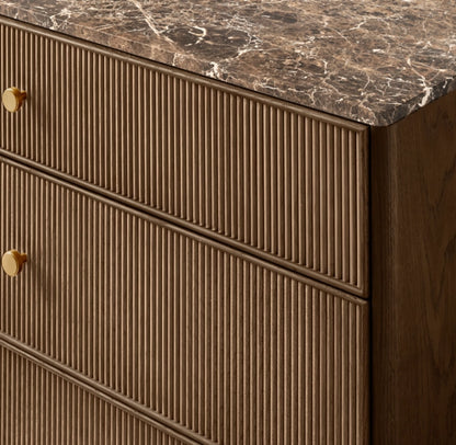 Genevieve Emperador Reeded 10-Drawer Dresser