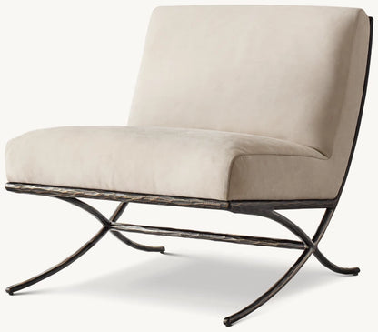 Thaddeus X-Base Leather Slipper Chair