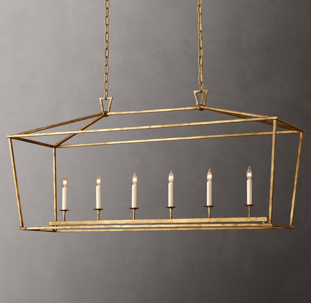 19th C. English Openwork Rectangular Chandelier 54"