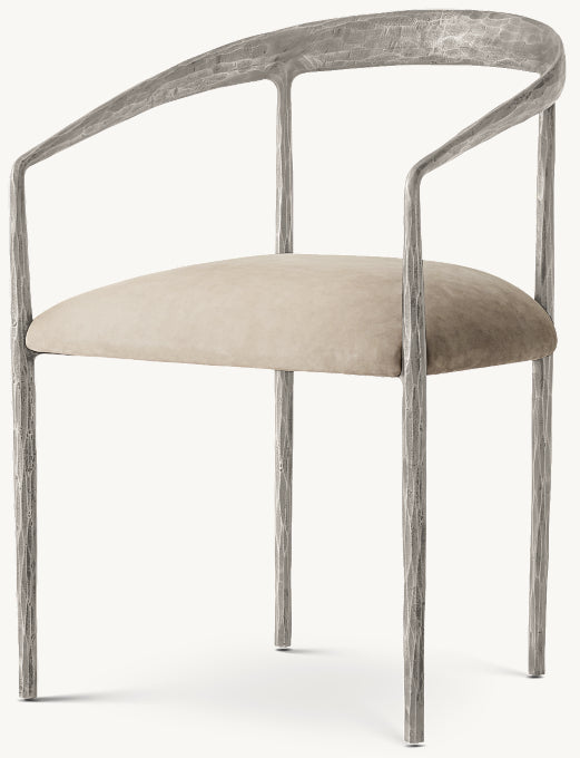 Thaddeus Curved Leather Dining Armchair