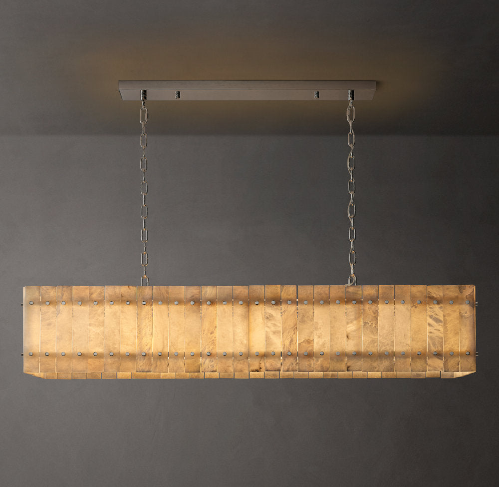 San Marco Alabaster Linear Chandelier 54"