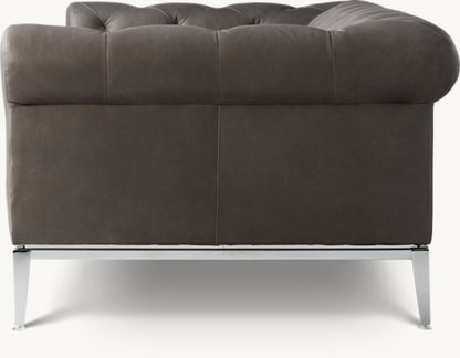 Italia Leather Chesterfield Sofa - Metal Base
