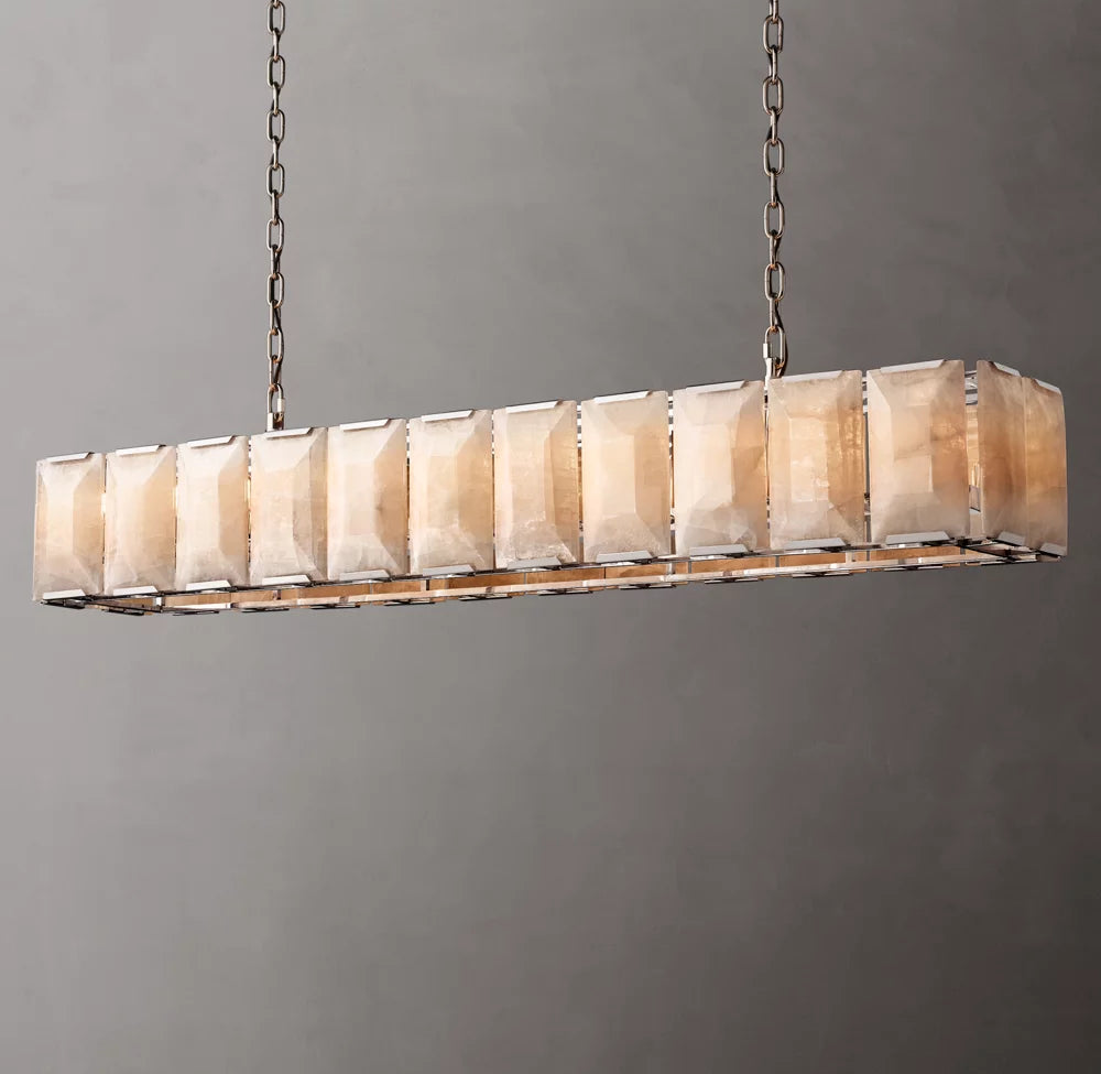 Harlow Calcite Rectangular Chandelier 74"