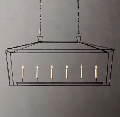 19th C. English Openwork Rectangular Chandelier 54"