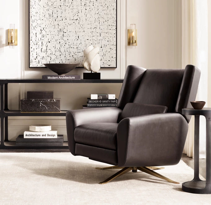 Luke Leather Swivel Recliner