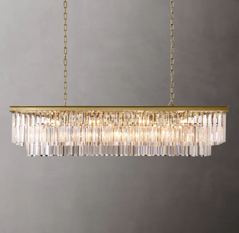 1920s Odeon Rectangular Chandelier 59"