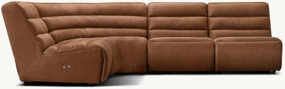 Chelsea Recliner Modular Leather 4-piece Armless L-Sectional