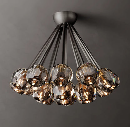 Boule De Cristal Smoke Glass Flushmount 24"