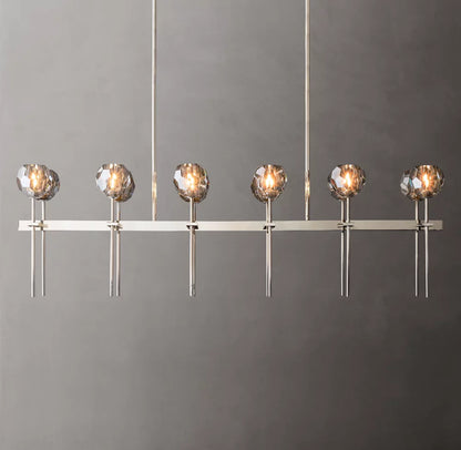 Boule De Cristal Smoke Glass Double Linear Chandelier 60"