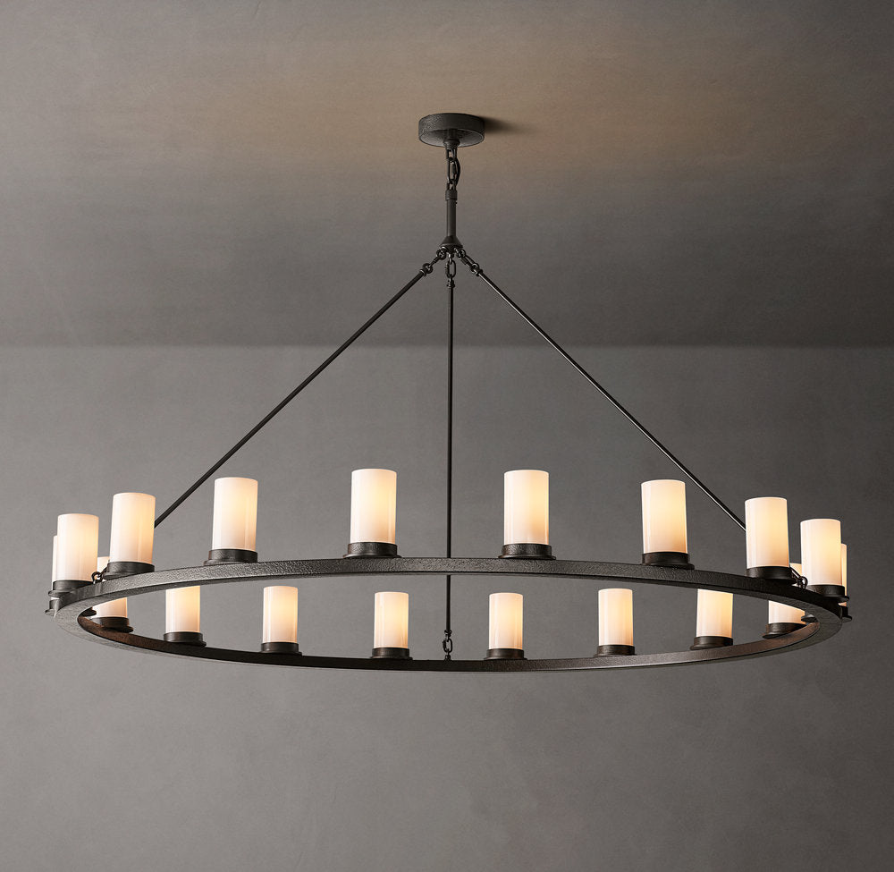 Ondra Round Milk Glass Chandelier 60"