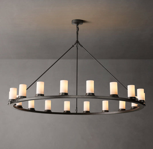 Ondra Round Milk Glass Chandelier 60"