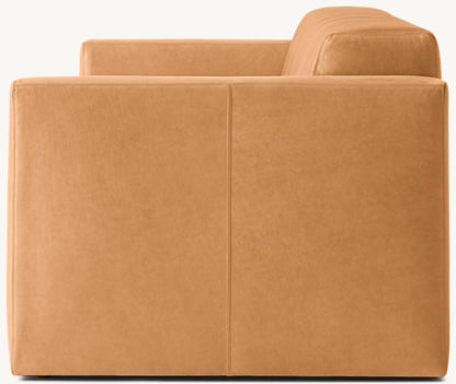Sculptural Leather Sofa