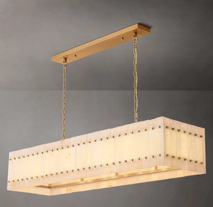 San Marco Alabaster Linear Chandelier 54"