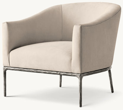 Thaddeus Barrelback Slope Arm Leather Chair