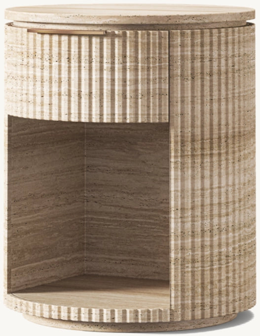 Byron Reeded Stone Open Nightstand