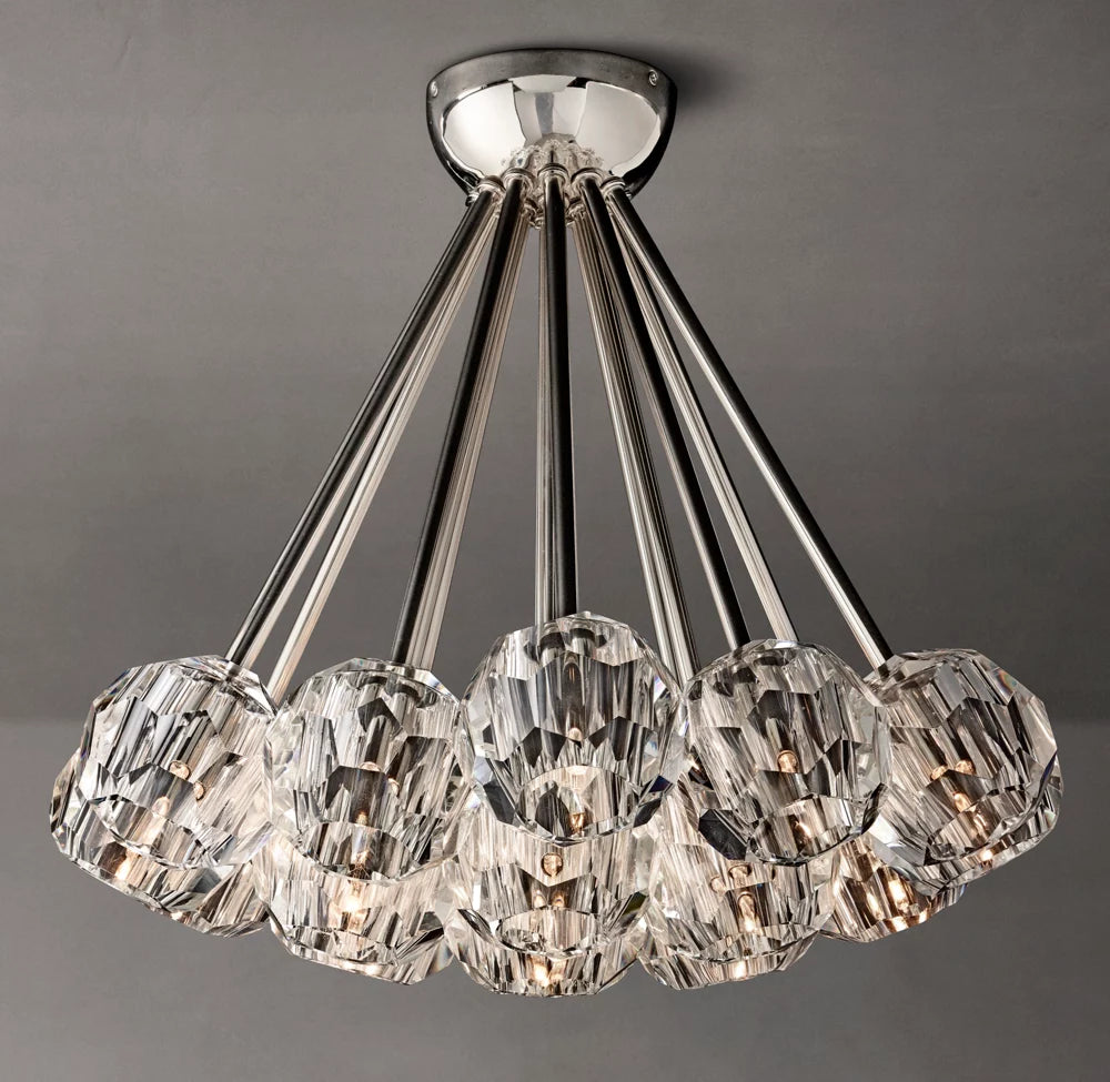 Boule De Cristal Clear Glass Flushmount 24"