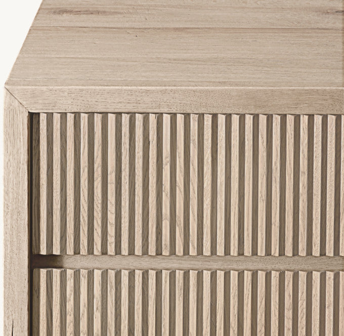 Reclaimed Oak Reeded 12-Drawer Dresser