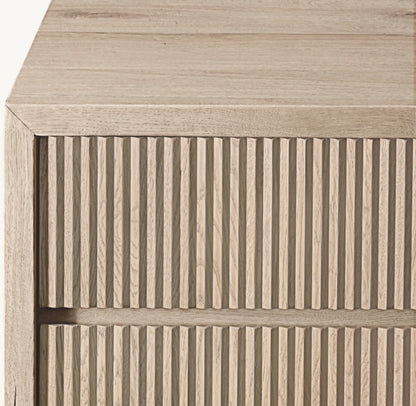 Reclaimed Oak Reeded 12-Drawer Dresser