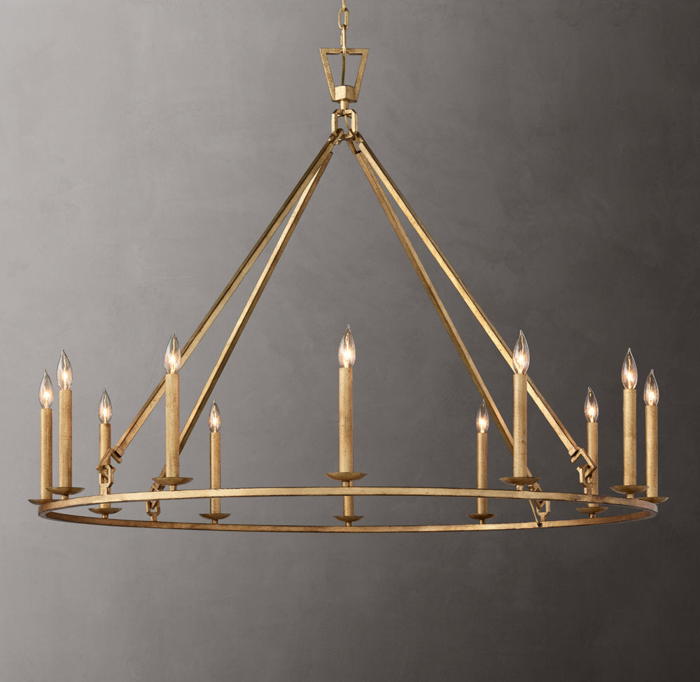 19th C. English Openwork Round Chandelier 50"