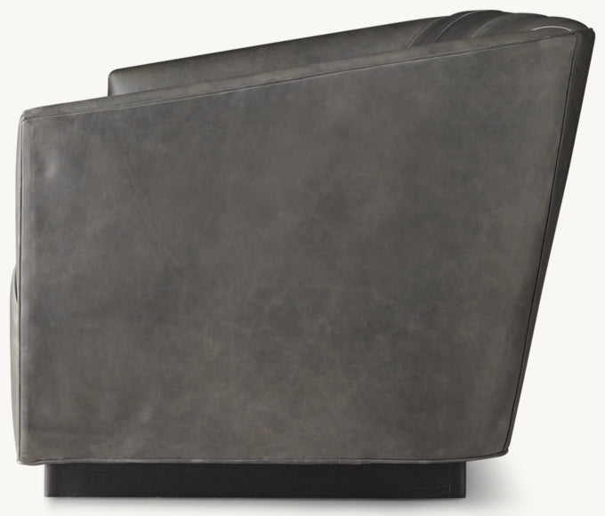 1950s Italian Leather Shelter Arm Sofa