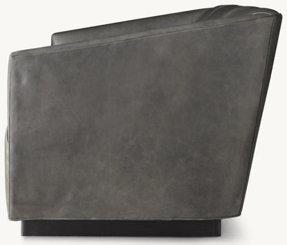 1950s Italian Leather Shelter Arm Sofa