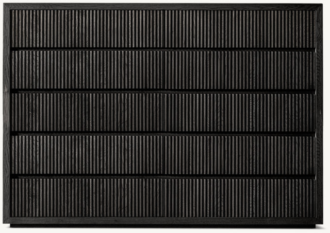 Reclaimed Oak Reeded 12-Drawer Dresser