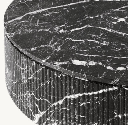 Byron Reeded Stone Round Coffee Table