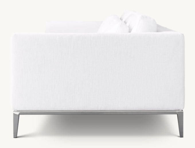 Italia Taper Arm 3-Cushion Sofa - Metal Base