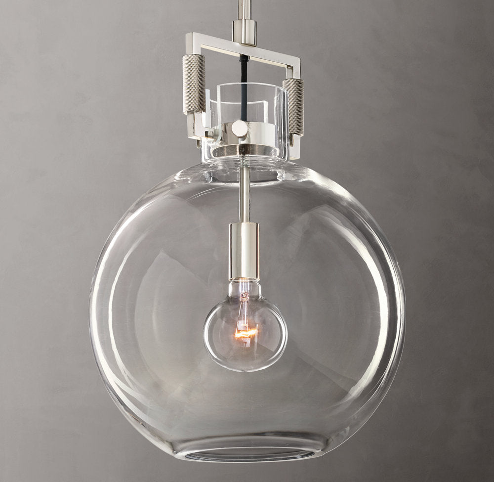 Machinist Glass Globe Pendant