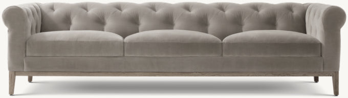 Italia Chesterfield 3-Cushion Sofa - Oak Base