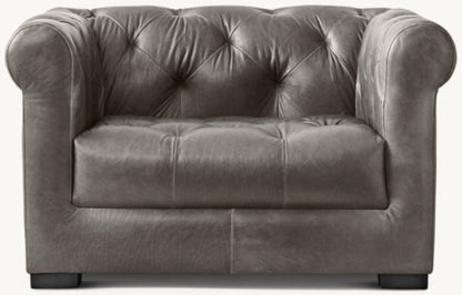 Modena Chesterfield Leather Chair With Tufted Cushion