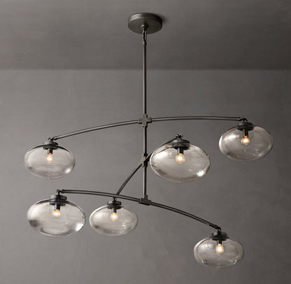 Cabrette Clear Glass Mobile Round Chandelier