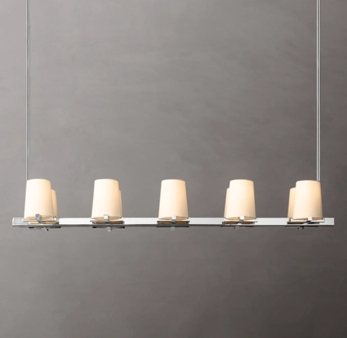 Pauillac Fabric Shade Linear Chandelier 49"