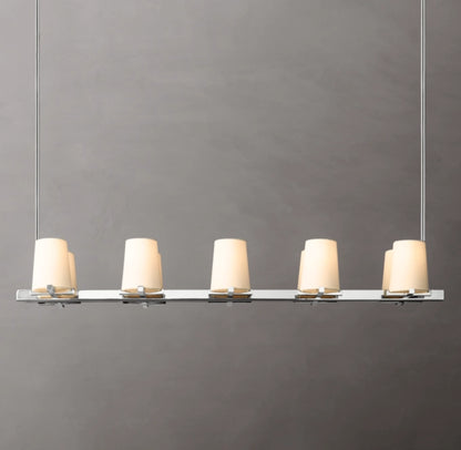 Pauillac Fabric Shade Linear Chandelier 49"