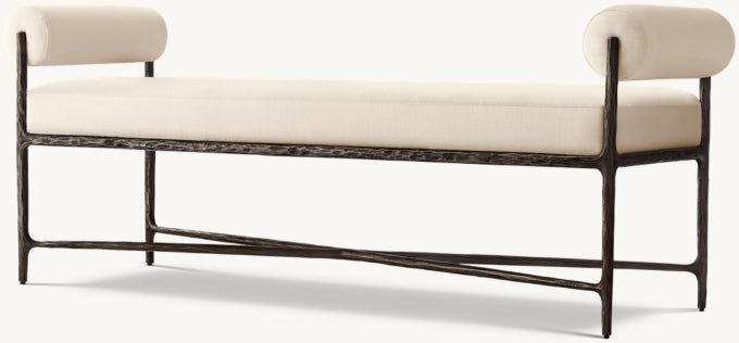 Thaddeus Fabric Double-Bolster End-of-Bed Bench