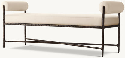 Thaddeus Fabric Double-Bolster End-of-Bed Bench