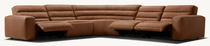 Chelsea Recliner Modular Leather 5-piece Corner Sectional