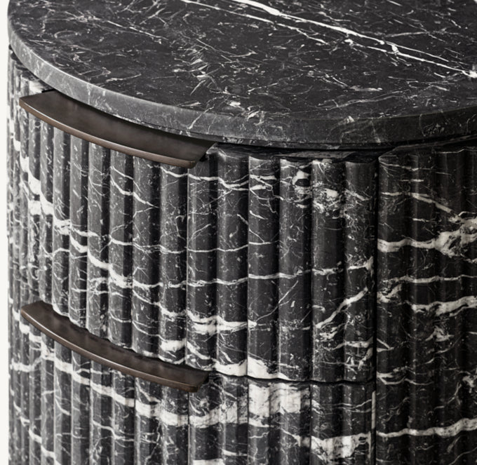 Byron Reeded Stone Closed Nightstand