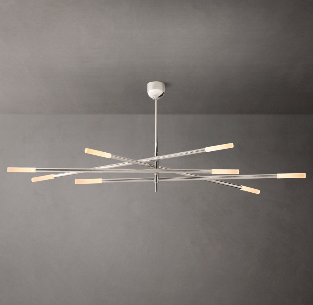Rousseau 8-Light Mobile Etched Rod Chandelier