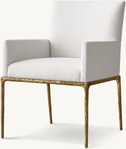 Thaddeus Track Fabric Dining Armchair