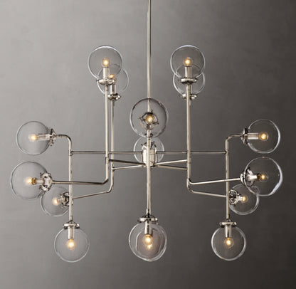 Bistro Globe Clear Glass Chandelier 56"