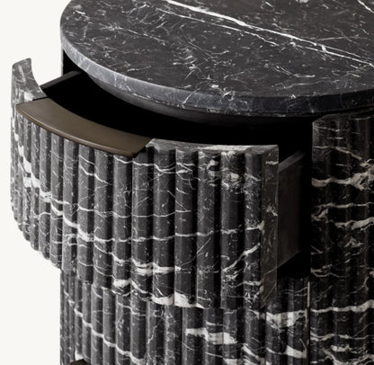 Byron Reeded Stone Closed Nightstand