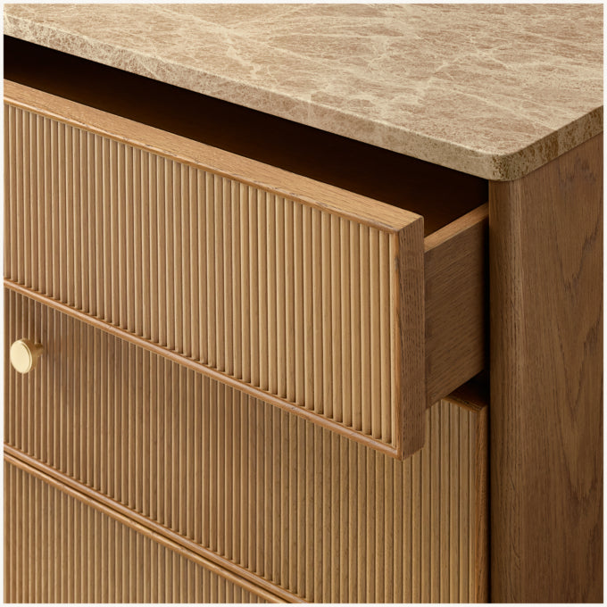 Genevieve Emperador Reeded 10-Drawer Dresser