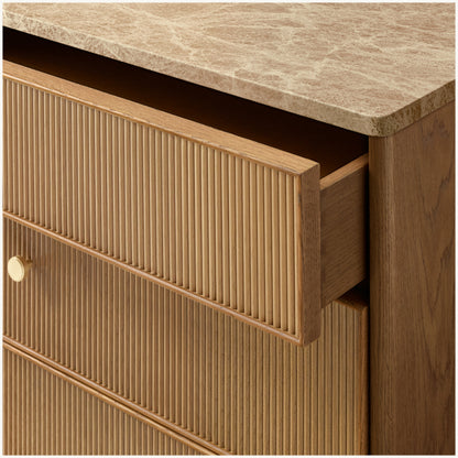 Genevieve Emperador Reeded 10-Drawer Dresser