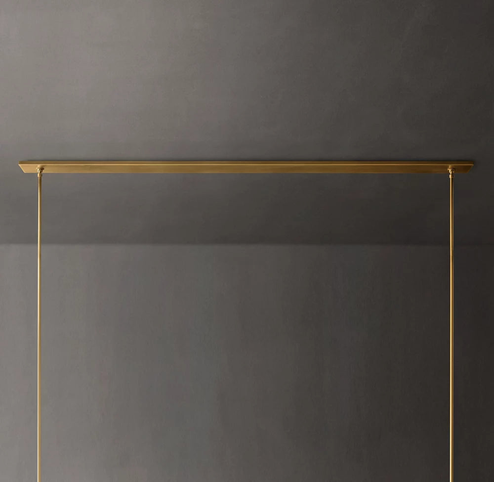 Ravelle Linear Milk Glass Chandelier 71"