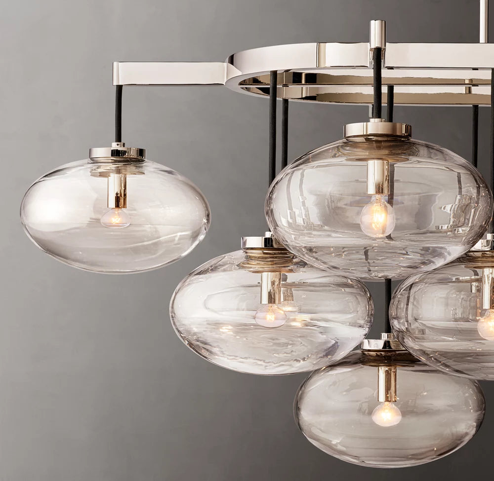 Cabrette Clear Glass Linear Chandelier 72"