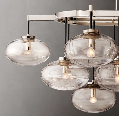 Cabrette Clear Glass Linear Chandelier 72"