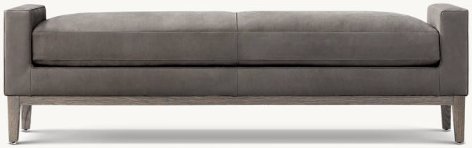 Italia Leather Bench - Oak Base