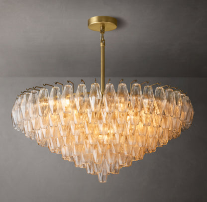 Chiara Clear Glass Tiered Round Chandelier 37"